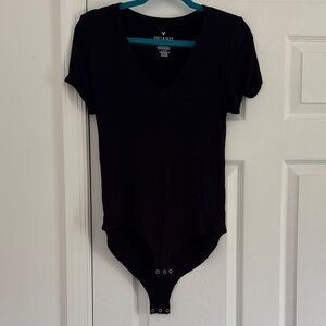 Black V-Neck Bodysuit